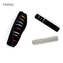 Portable Black Velvet Travel Jewelry Carrying Case Roll Bag Pendant Necklace Bracelet Earrings Ring Storage Bag Organizer Pouch