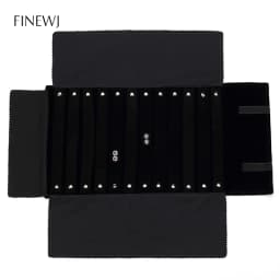 Portable Black Velvet Travel Jewelry Carrying Case Roll Bag Pendant Necklace Bracelet Earrings Ring Storage Bag Organizer Pouch