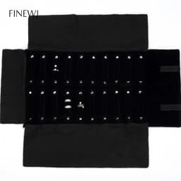 Portable Black Velvet Travel Jewelry Carrying Case Roll Bag Pendant Necklace Bracelet Earrings Ring Storage Bag Organizer Pouch