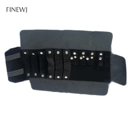 Portable Black Velvet Travel Jewelry Carrying Case Roll Bag Pendant Necklace Bracelet Earrings Ring Storage Bag Organizer Pouch