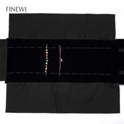 Portable Black Velvet Travel Jewelry Carrying Case Roll Bag Pendant Necklace Bracelet Earrings Ring Storage Bag Organizer Pouch
