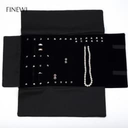 Portable Black Velvet Travel Jewelry Carrying Case Roll Bag Pendant Necklace Bracelet Earrings Ring Storage Bag Organizer Pouch