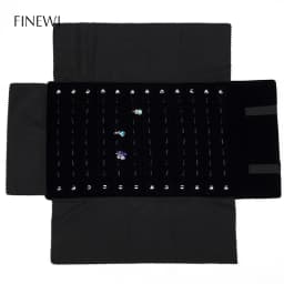 Portable Black Velvet Travel Jewelry Carrying Case Roll Bag Pendant Necklace Bracelet Earrings Ring Storage Bag Organizer Pouch