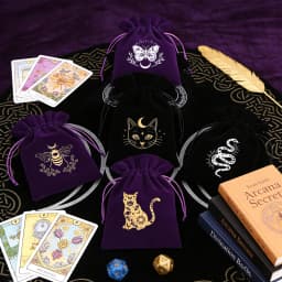 1Pcs 13x18cm Tarot Storage Velvet Bag Drawstring Pocket Board Game Card Embroidery Package Witchcraft Supplies for Altar Tarot