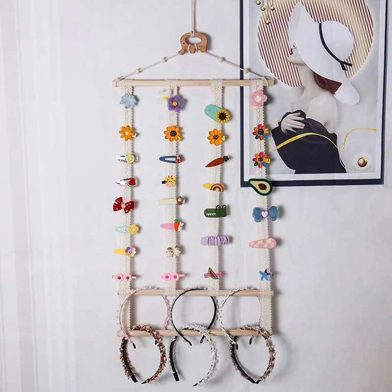 Wall Hair Clip Display Rack Hairpin Storage Girl Hair Accessories Headband Headdress Hairpin Wall Hanging Bathroom