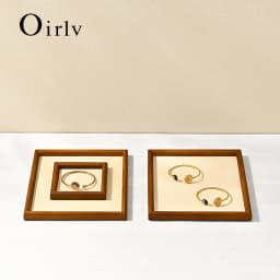 Oirlv Wooden Jewelry Display Tray Jewelry Organizer Storage Tray Necklace Bracelet Earrings Ring Holder Tray Jewelry Shop Showca