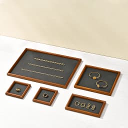 Oirlv Wooden Jewelry Display Tray Jewelry Organizer Storage Tray Necklace Bracelet Earrings Ring Holder Tray Jewelry Shop Showca