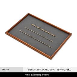 Oirlv Wooden Jewelry Display Tray Jewelry Organizer Storage Tray Necklace Bracelet Earrings Ring Holder Tray Jewelry Shop Showca