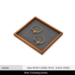 Oirlv Wooden Jewelry Display Tray Jewelry Organizer Storage Tray Necklace Bracelet Earrings Ring Holder Tray Jewelry Shop Showca