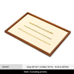 Oirlv Wooden Jewelry Display Tray Jewelry Organizer Storage Tray Necklace Bracelet Earrings Ring Holder Tray Jewelry Shop Showca