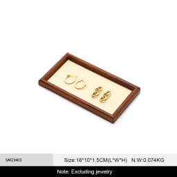 Oirlv Wooden Jewelry Display Tray Jewelry Organizer Storage Tray Necklace Bracelet Earrings Ring Holder Tray Jewelry Shop Showca