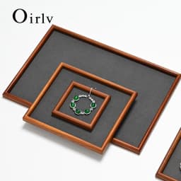Oirlv New Wooden Jewelry Tray For Ring Earrings Bracelet Bangle Necklace Rectangle Jewelry Display Stand Jewelry Tray Hot Sales
