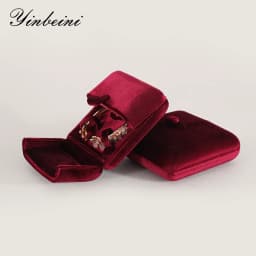 Yinbeini Velvet Jewelry Storage Box Ring Earring Bracelet Necklace Display Box for Wedding Proposal Engagement H024