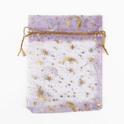 50pcs 9x12cm 11x16cm 13x18cm 17x23cm Mixed Gold Moon Star Adjustable Drawstring Pouch Bags for Wedding Gifts Organza Jewelry