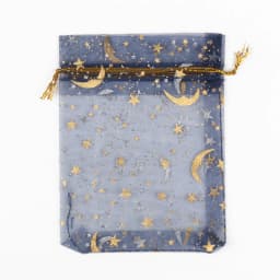 50pcs 9x12cm 11x16cm 13x18cm 17x23cm Mixed Gold Moon Star Adjustable Drawstring Pouch Bags for Wedding Gifts Organza Jewelry