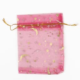 50pcs 9x12cm 11x16cm 13x18cm 17x23cm Mixed Gold Moon Star Adjustable Drawstring Pouch Bags for Wedding Gifts Organza Jewelry