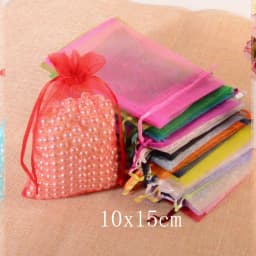 100pcs/lot 7*9 9*12 10*15 13*18cm Organza Bags Wedding Party Packaging Gift Bag Jewelry Bags Drawable Pouches Wholesale