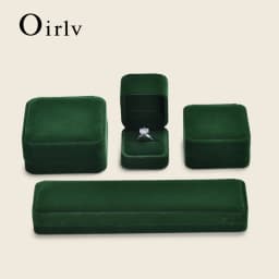 Oirlv Velvet Ring Box Gemstone Green Jewelry Box High-quality Earring Bracelet Necklace Box Jewelry Organizer Box Customizable