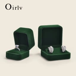 Oirlv Velvet Ring Box Gemstone Green Jewelry Box High-quality Earring Bracelet Necklace Box Jewelry Organizer Box Customizable