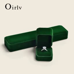 Oirlv Velvet Ring Box Gemstone Green Jewelry Box High-quality Earring Bracelet Necklace Box Jewelry Organizer Box Customizable
