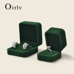 Oirlv Velvet Ring Box Gemstone Green Jewelry Box High-quality Earring Bracelet Necklace Box Jewelry Organizer Box Customizable