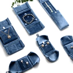 Double Opening Blue Velvet Jewelry Storage Box Necklace Ring Earrings Organizer Gift Box Solid Color Luxury Jewelry Box Joyero
