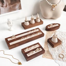 High End Walnut Ring Earring Display Rack, Simple Jewelry Storage Organizer Holder, Photography and Photography Display Stand