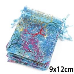 10/20/50Pcs White Blue Colorful Drawstring Organza Bags Jewelry Packaging Display Bags Wedding Party Gift Bags Jewelry Pouches
