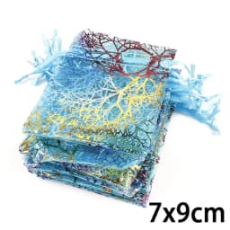 10/20/50Pcs White Blue Colorful Drawstring Organza Bags Jewelry Packaging Display Bags Wedding Party Gift Bags Jewelry Pouches