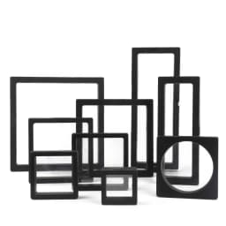 PE Film Black Jewelry Storage Box 3D Packaging Case Gemstone Free Stand Floating Frame Membrane Ring Earrings Necklace Display