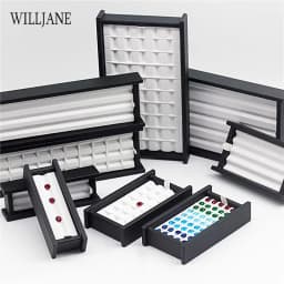 Jewelry Gemstone and Diamond Color Grading and Sorting Display Tray with Lid Gem Stone Box Beads Storage Organiser Travel Case