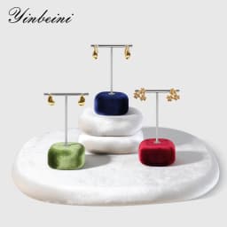 Yinbeini Velvet Earrings Ear Stud Display Stand Jewelry Accessories Storage Organizer Ring Showcase Props TB011