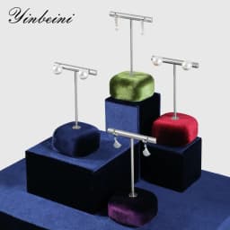 Yinbeini Velvet Earrings Ear Stud Display Stand Jewelry Accessories Storage Organizer Ring Showcase Props TB011
