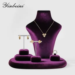 Yinbeini Velvet Earrings Ear Stud Display Stand Jewelry Accessories Storage Organizer Ring Showcase Props TB011