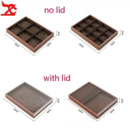 Brown Leather Jewelry Tray with Velvet Inside Watch Stand Necklace Ring Bracelet Storage Organizer Tray Earring Brooch Holder