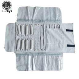 Portable Zipper Velvet Jewelry Roll Storage Bag Ring Pouch Pendant Necklace Folding Travel Organizer Earrings Bag