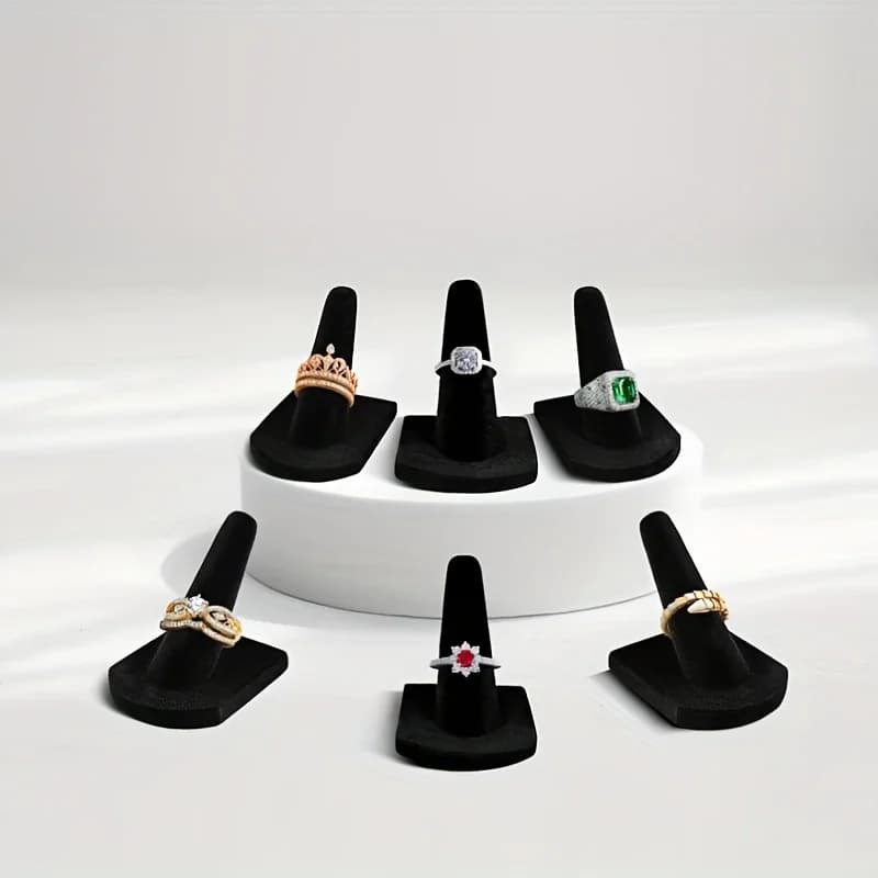 1 Piece Resin Suede Ring Stand Finger Ring Stand Ring Display Stand