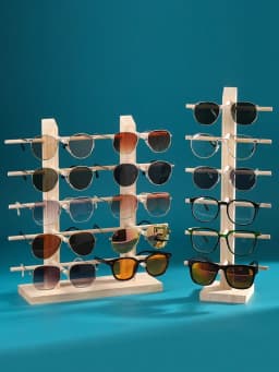 Handmade Wooden Display Organizer Rack for Glasses And Jewelry - Versatile Retail & Personal Use Storage Solution