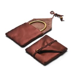 10pcs Satin Silk Flip Cover Jewelry Pouches 9.5cm Vintage Envelope Style for Bangle Bracelets Gift Brown Anti-Scratch Storage