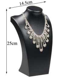 New Design Black PU Leather Jewelry Necklace Stand Pendants Display Bust Choker Holder Jewellery Rack Show 3 Options Model