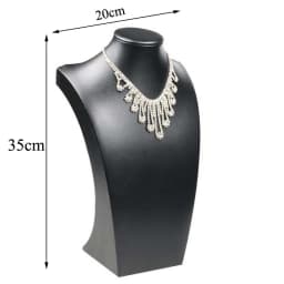 New Design Black PU Leather Jewelry Necklace Stand Pendants Display Bust Choker Holder Jewellery Rack Show 3 Options Model