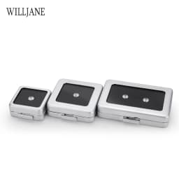 Metal Loose Diamond Jewelry Storage Box Slide Buckle Gemstones Display Organizer Case Glass Cover Jewellery Beads Gem Stone Jar