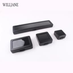 Metal Loose Diamond Jewelry Storage Box Slide Buckle Gemstones Display Organizer Case Glass Cover Jewellery Beads Gem Stone Jar