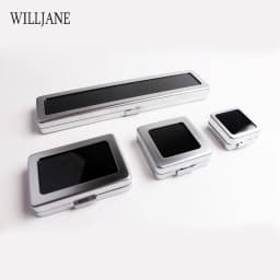 Metal Loose Diamond Jewelry Storage Box Slide Buckle Gemstones Display Organizer Case Glass Cover Jewellery Beads Gem Stone Jar
