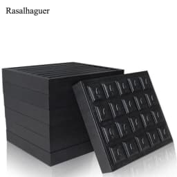 Brushed Black PU Necklace Jewelry Organizer Jewellery Display Ring Tray Earring Holder Various Models For Option Wholesale