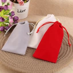 5/10pcs/lot 8x17 8x22cm Velvet Long Bags Jewelry Packaging Wdding Party High Quality Drawstring Packing Gift Bags & Pouches