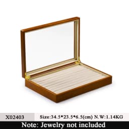 Oirlv Antique Wooden Jewelry Box Rings Necklaces And Bracelets Display Case Transparent Jewelry Storage Box; Jewelry Organizer