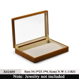 Oirlv Antique Wooden Jewelry Box Rings Necklaces And Bracelets Display Case Transparent Jewelry Storage Box; Jewelry Organizer