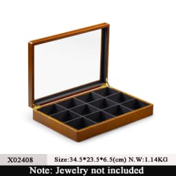 Oirlv Antique Wooden Jewelry Box Rings Necklaces And Bracelets Display Case Transparent Jewelry Storage Box; Jewelry Organizer