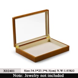 Oirlv Antique Wooden Jewelry Box Rings Necklaces And Bracelets Display Case Transparent Jewelry Storage Box; Jewelry Organizer